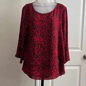 Holiday chiffon top with layering gorgeous sleeves